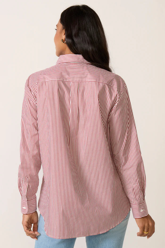 The Shirt The Boyfriend Shirt – Burgundy Stripe