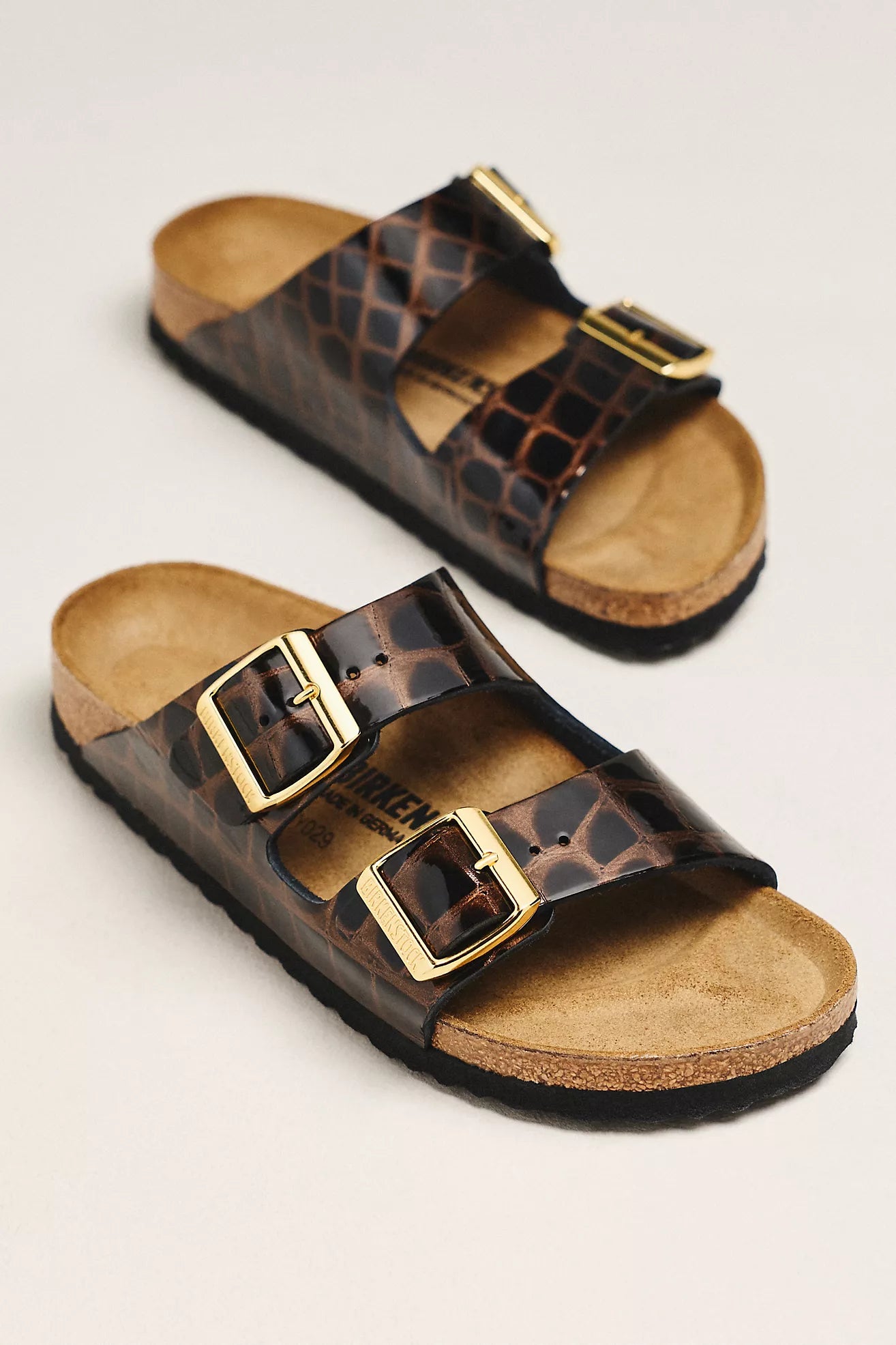 Birkenstock Arizona Croc-Embossed Sandals