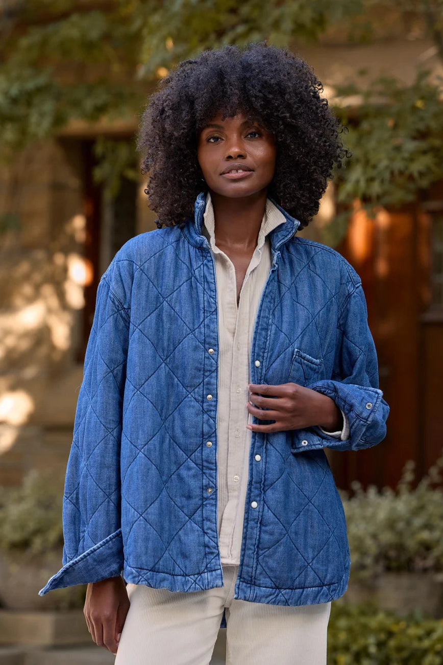 Frank & Eileen Eileen Jacket — Distressed Indigo Famous Denim
