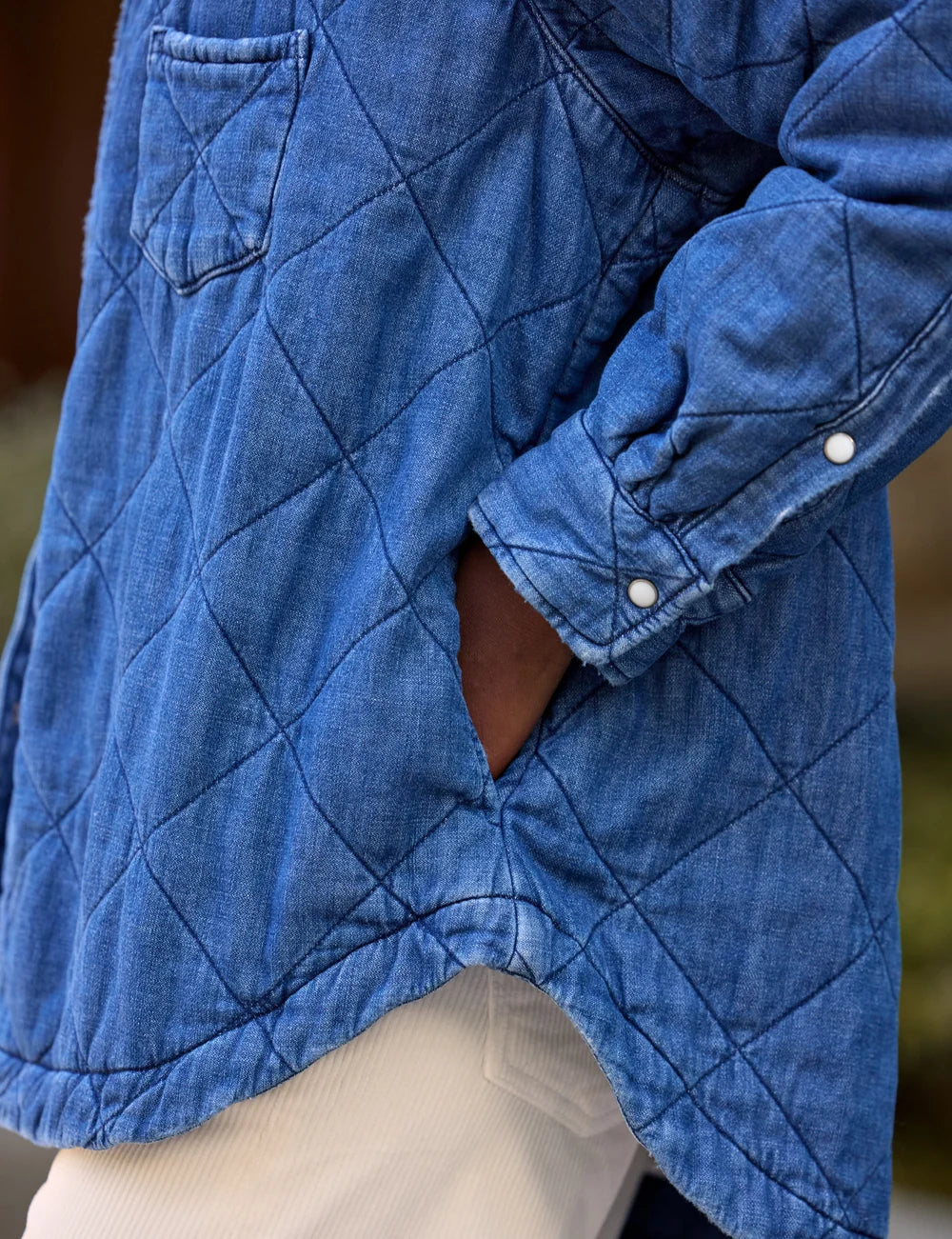 Frank & Eileen Eileen Jacket — Distressed Indigo Famous Denim