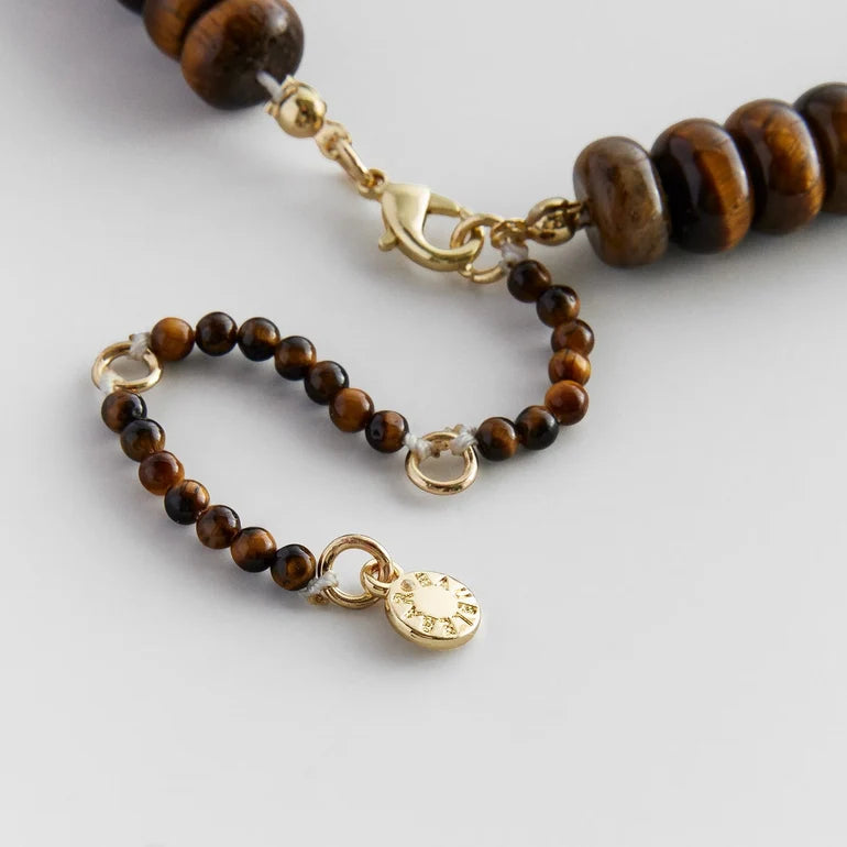 BaubleBar Joyce Semi-Precious Beaded Necklace – Tiger’s Eye