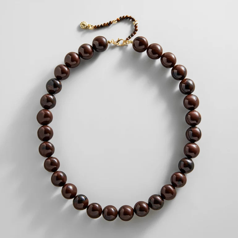 BaubleBar Mini Jane Beaded Necklace – Deep Mocha