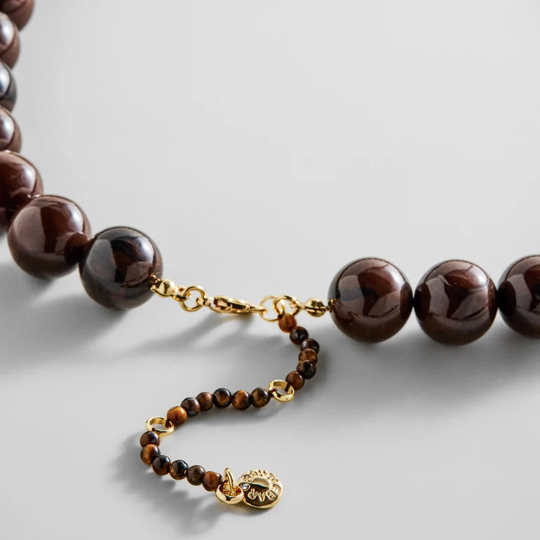 BaubleBar Mini Jane Beaded Necklace – Deep Mocha