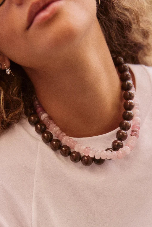 BaubleBar Mini Jane Beaded Necklace – Deep Mocha