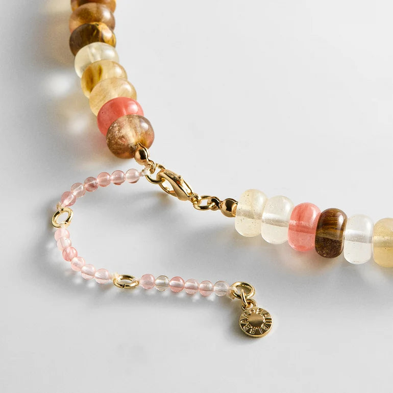 BaubleBar Joyce Semi-Precious Beaded Necklace – Rutilated Quartz