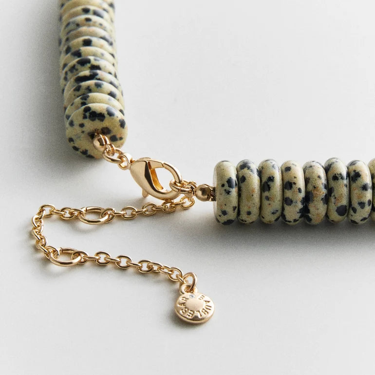 BaubleBar Amaris Semi-Precious Beaded Necklace – Dalmatian Jasper