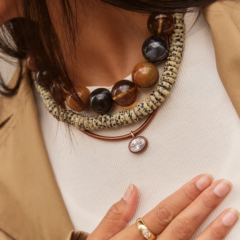 BaubleBar Lindsey Crystal Collar Necklace – Chocolate Brown