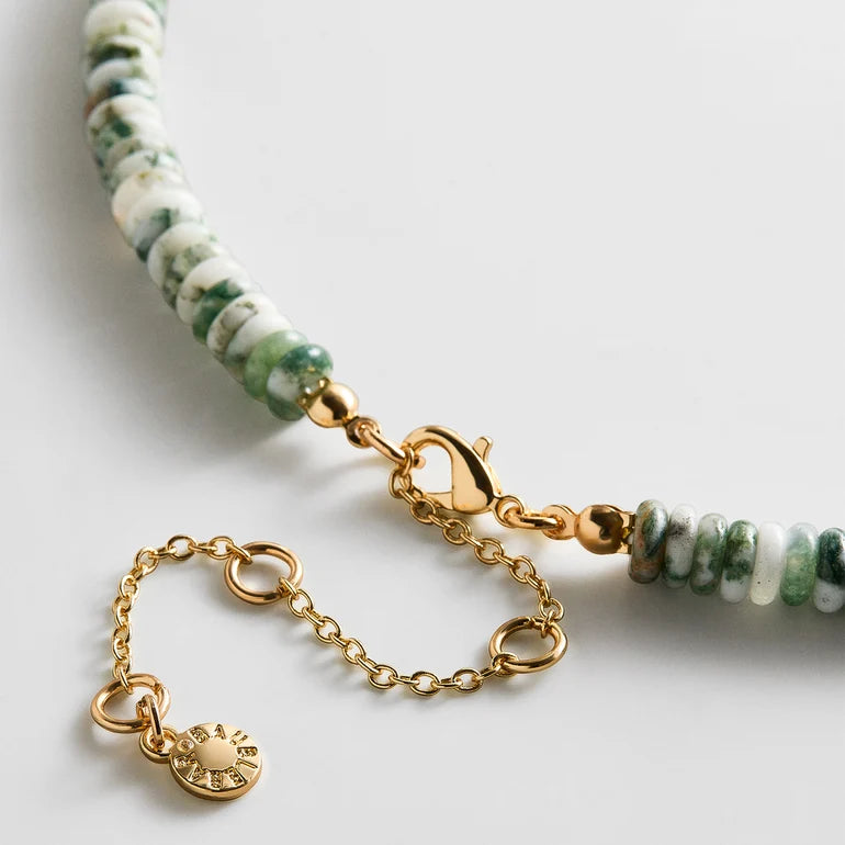 BaubleBar Amaris Semi-Precious Beaded Necklace – 6mm Striped Agate