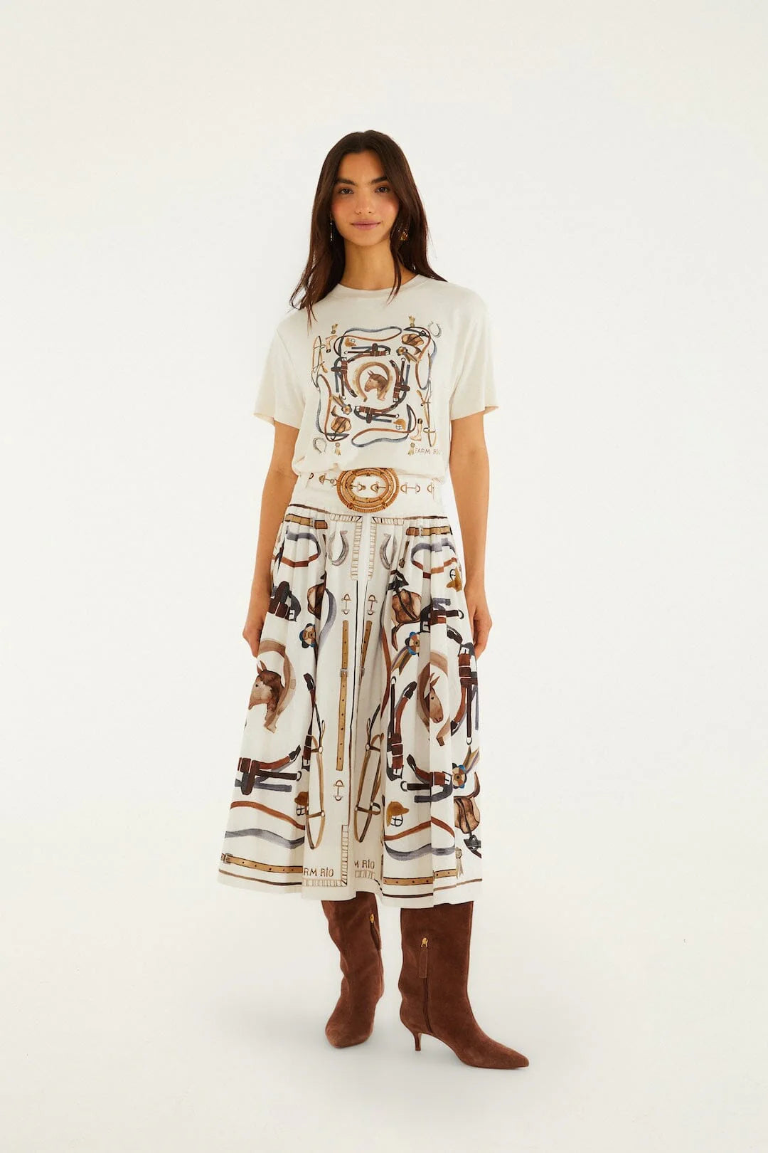 Farm Rio Equestrian Scarf Maxi Skirt