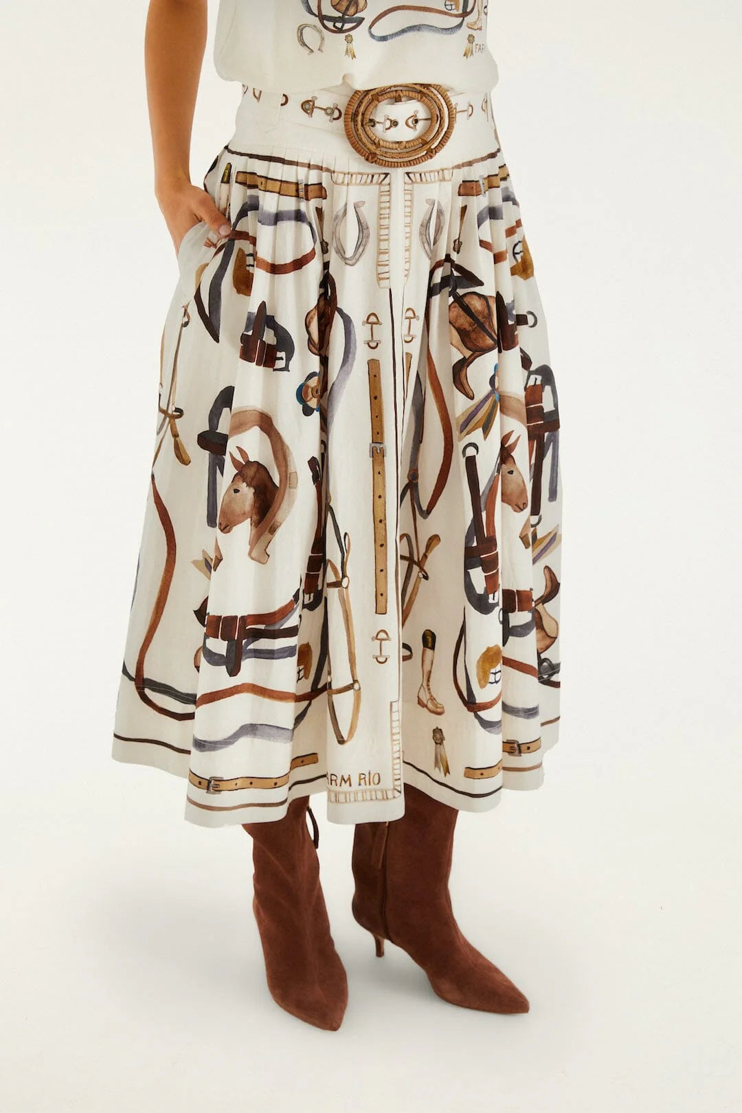 Farm Rio Equestrian Scarf Maxi Skirt