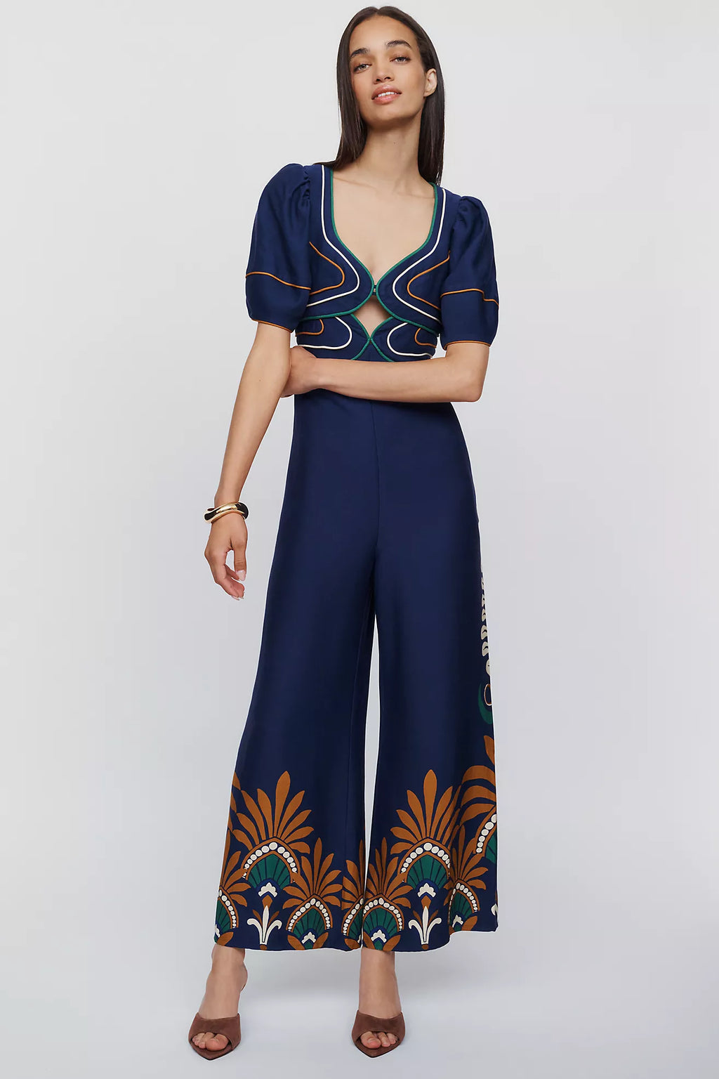 Farm Rio x Anthropologie Patterned Jumpsuit