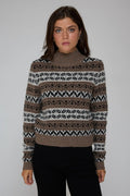 Autumn Cashmere Cropped Chunky Fair Isle Mock
