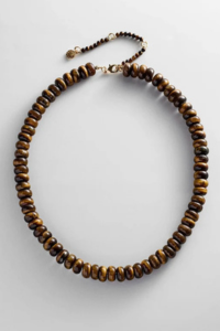 BaubleBar Joyce Semi-Precious Beaded Necklace – Tiger’s Eye