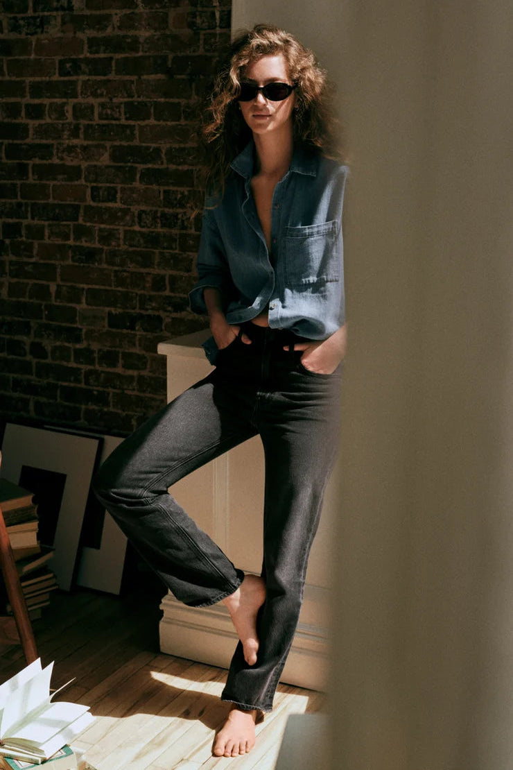 Z Supply The Muse High Rise Straight Jean in Nocturne