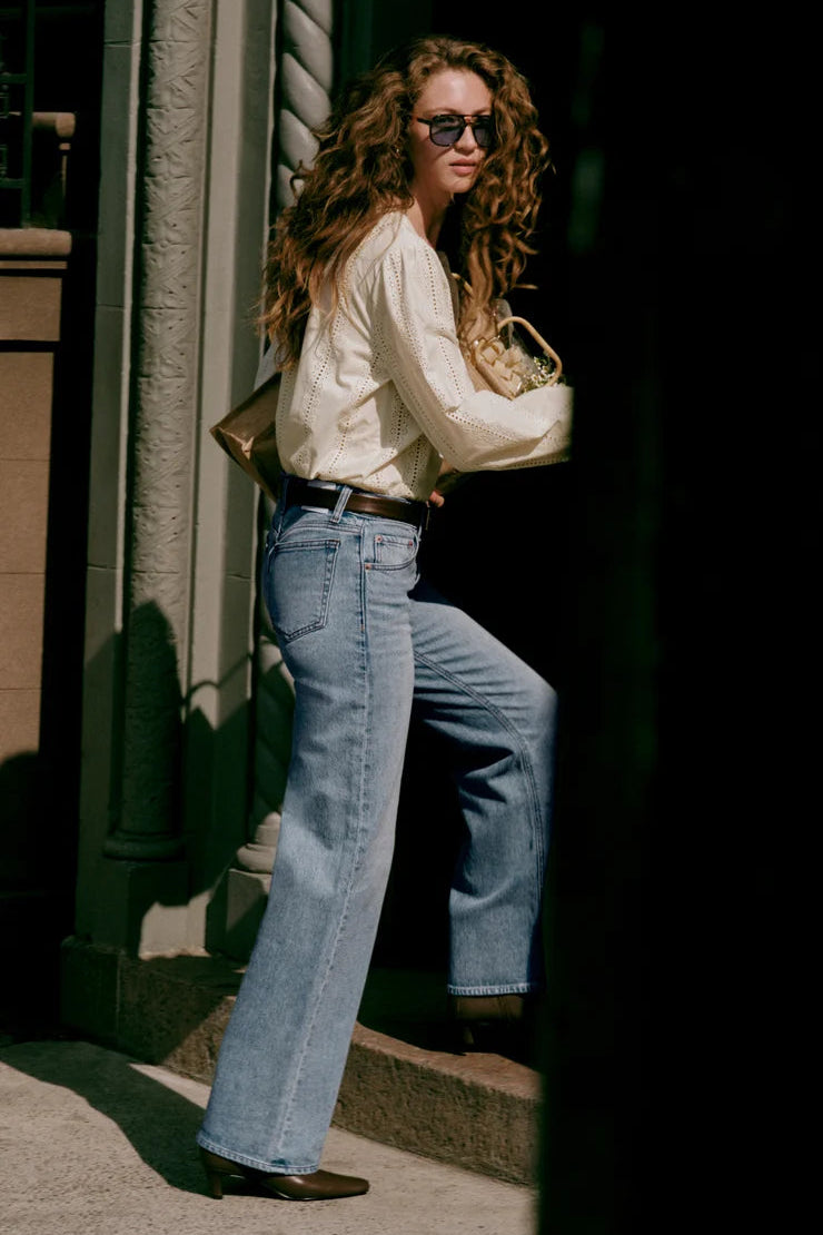Z Supply The Stunner Mid Rise Wide Leg Jean in Downtown