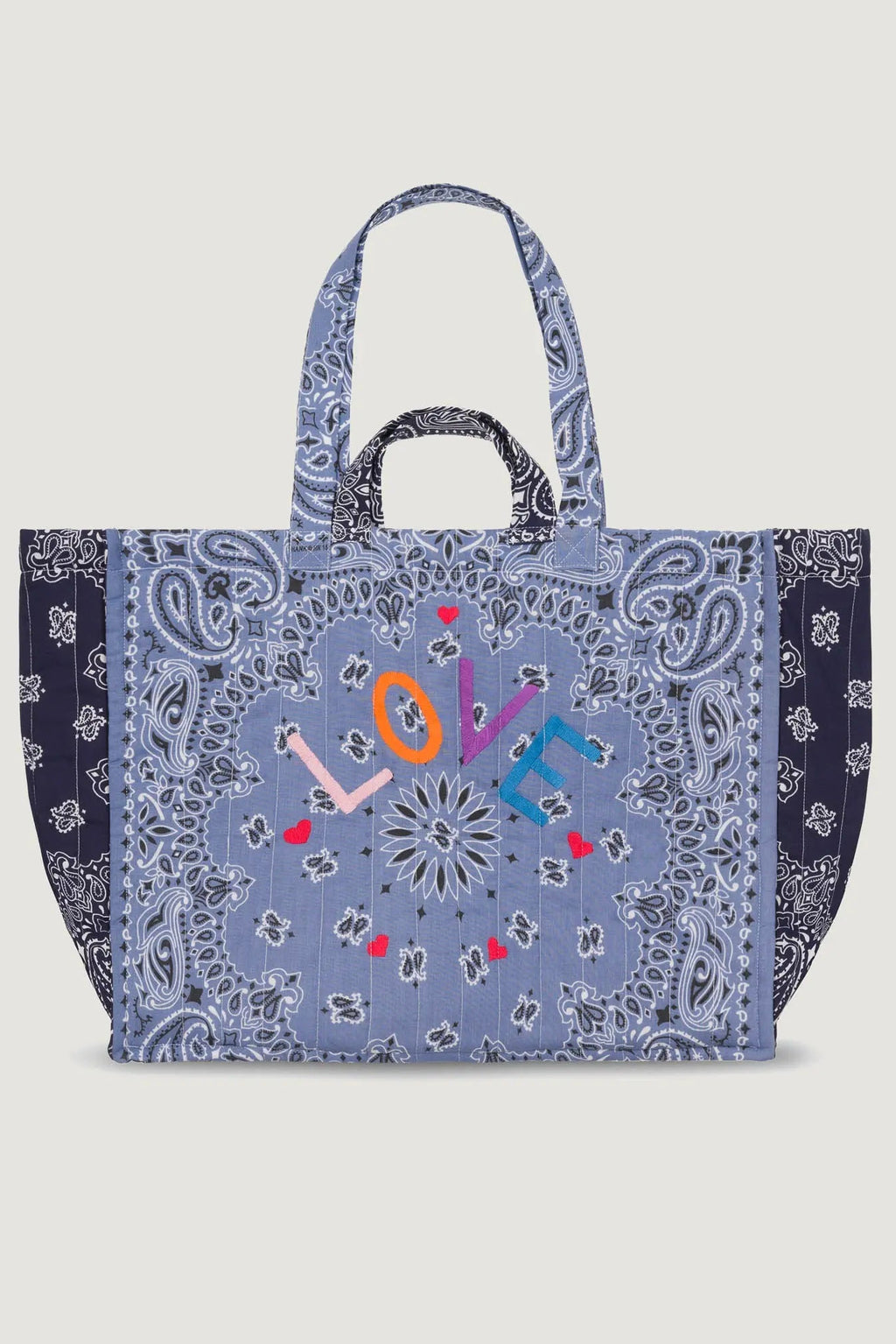 CALL IT BY YOUR NAME Quilted Maxi Cabas Tote — Love Chambray Navy