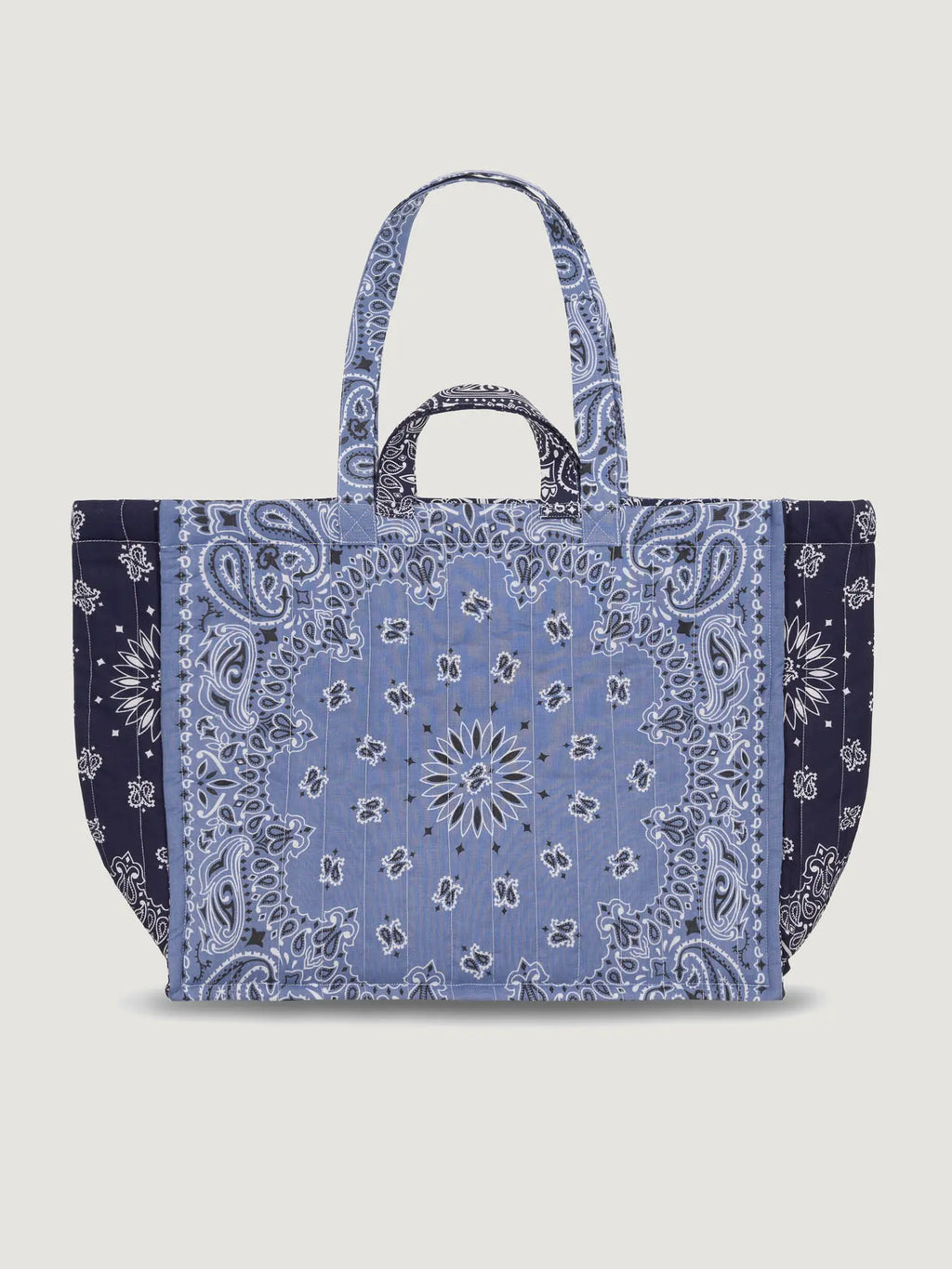 CALL IT BY YOUR NAME Quilted Maxi Cabas Tote — Love Chambray Navy