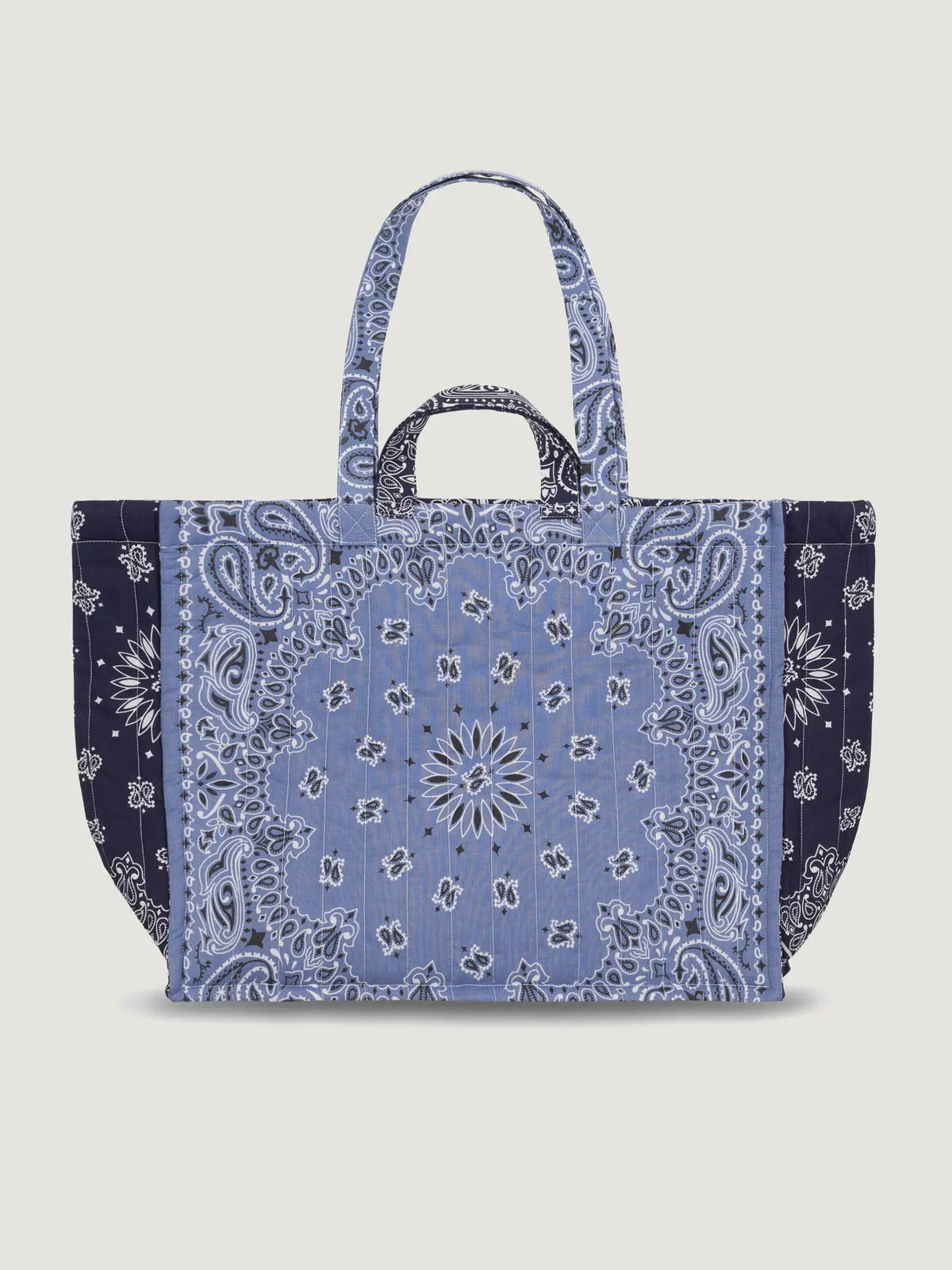 CALL IT BY YOUR NAME Quilted Maxi Cabas Tote — Love Chambray Navy