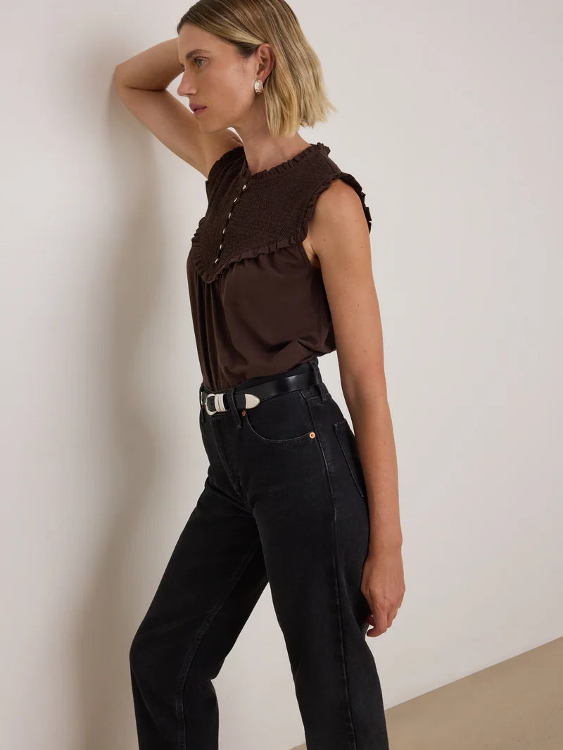 Nation LTD Nelly Smocked Top — Cocoa