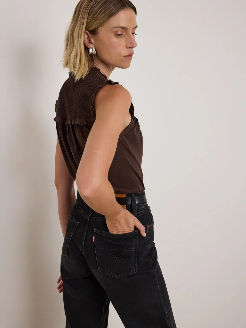 Nation LTD Nelly Smocked Top — Cocoa
