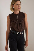 Nation LTD Nelly Smocked Top — Cocoa
