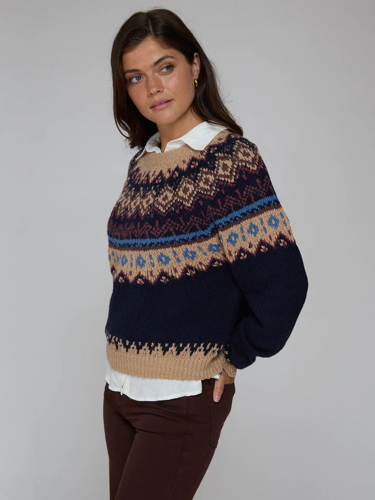Autumn Cashmere Chunky Fair Isle Crew