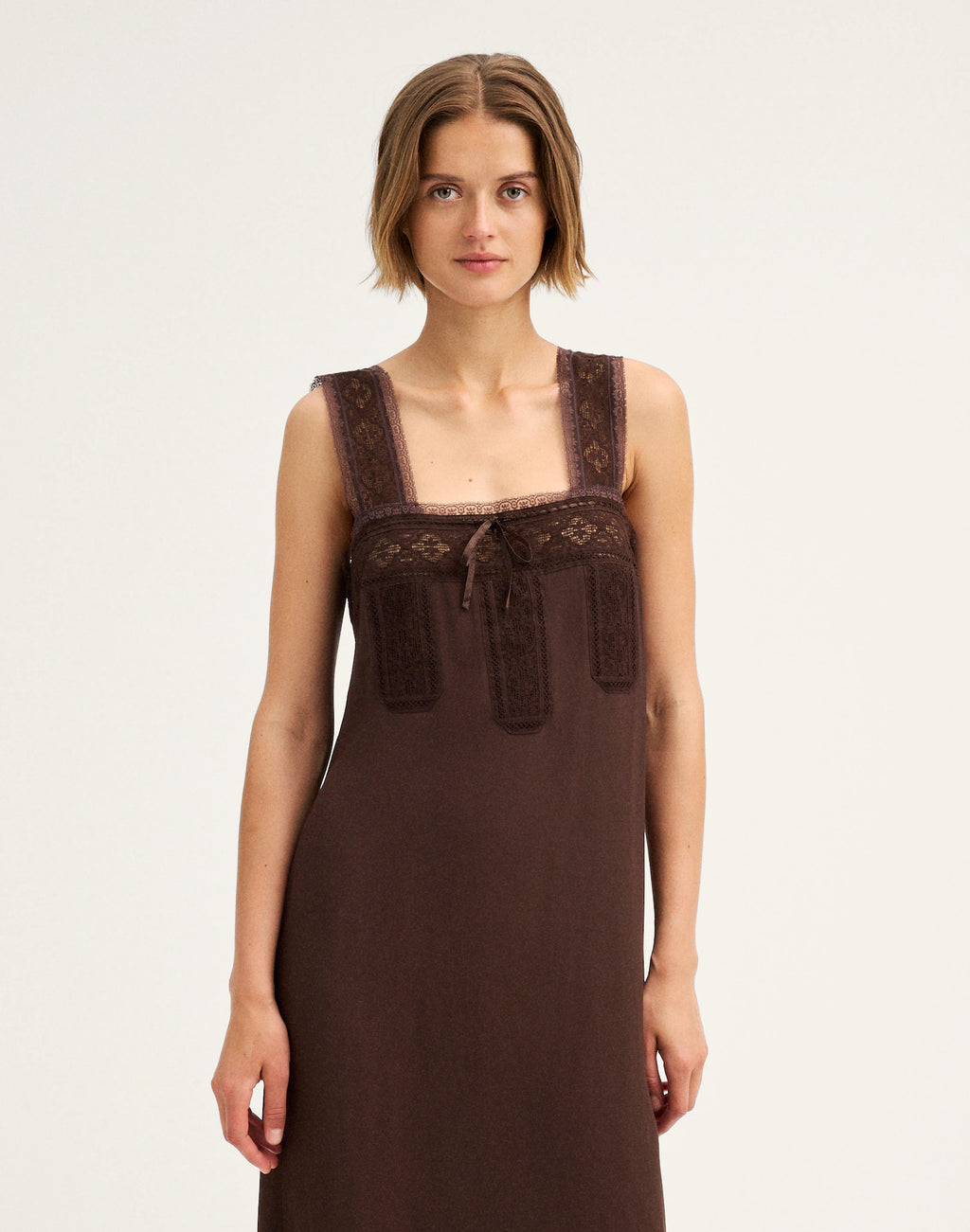 Madewell Lace-Insert Tie-Front Midi Dress