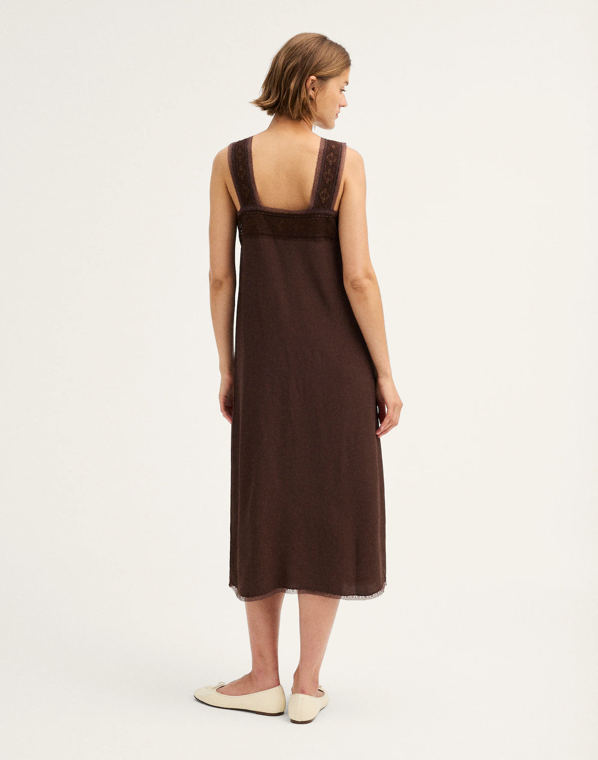 Madewell Lace-Insert Tie-Front Midi Dress