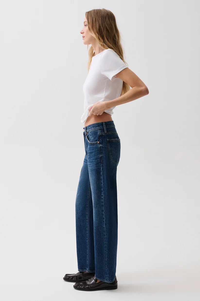 Pistola Lexi Mid Rise Bowed Straight Jeans — Moonwave