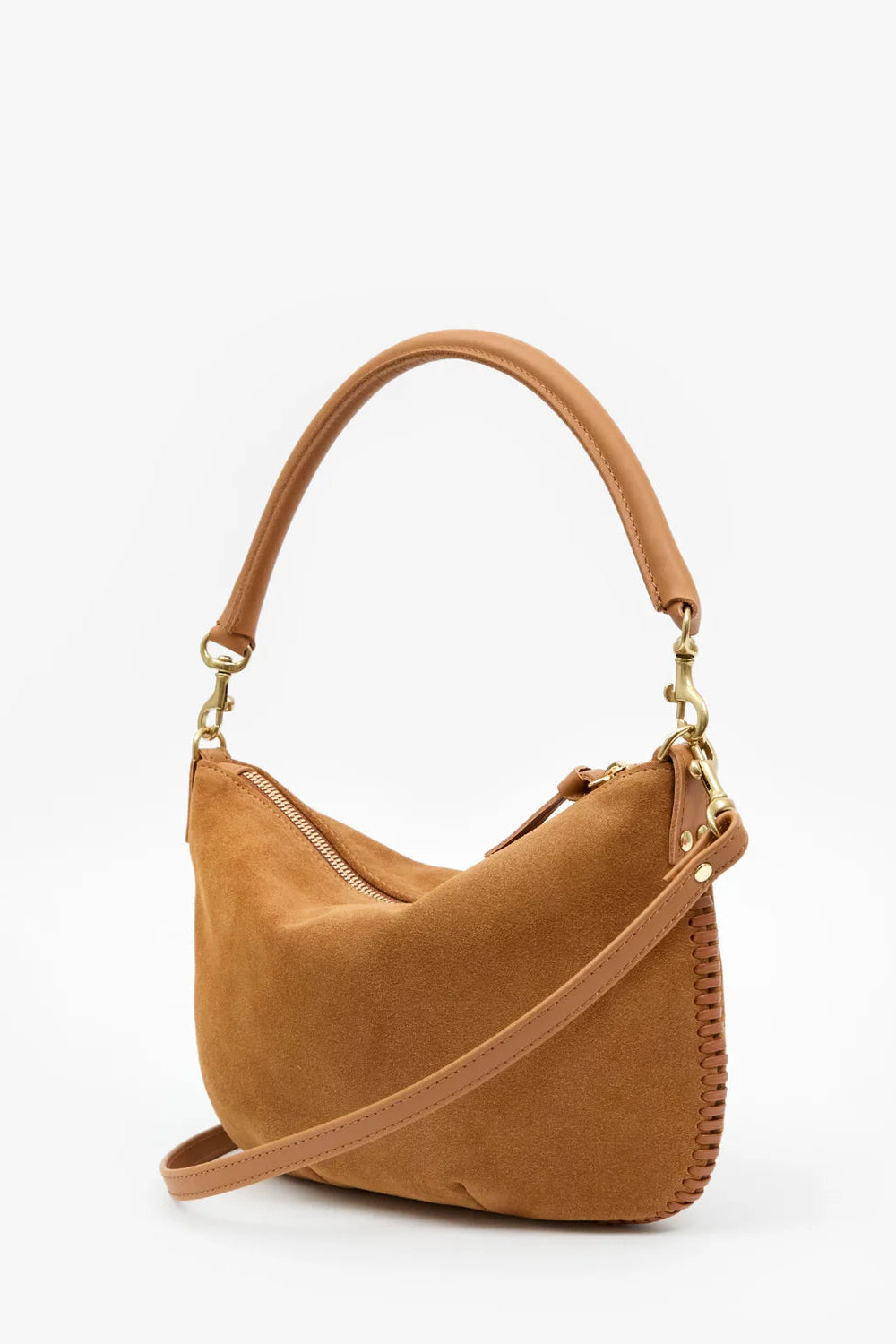 Clare V. Petit Moyen Messenger – Caramel Suede