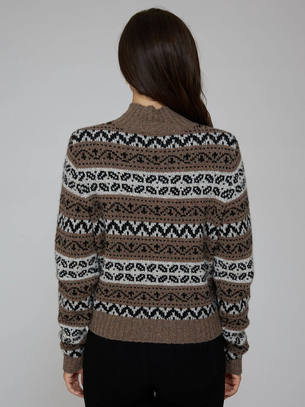 Autumn Cashmere Cropped Chunky Fair Isle Mock