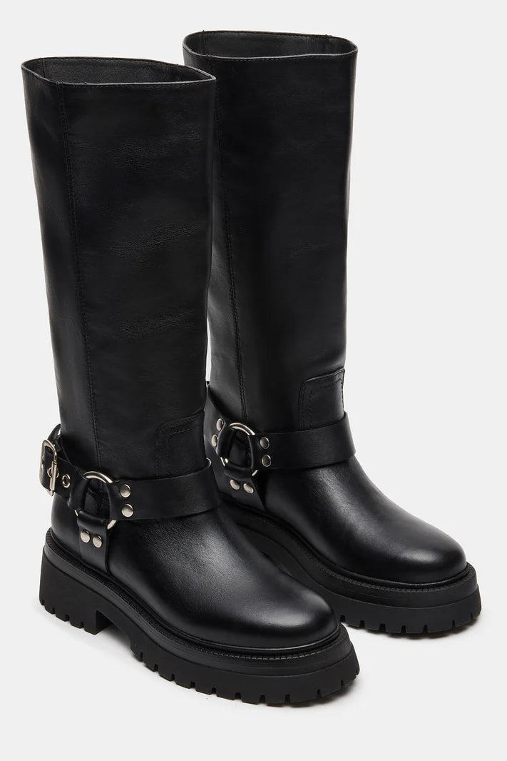 Steve Madden Everest in Black Leather