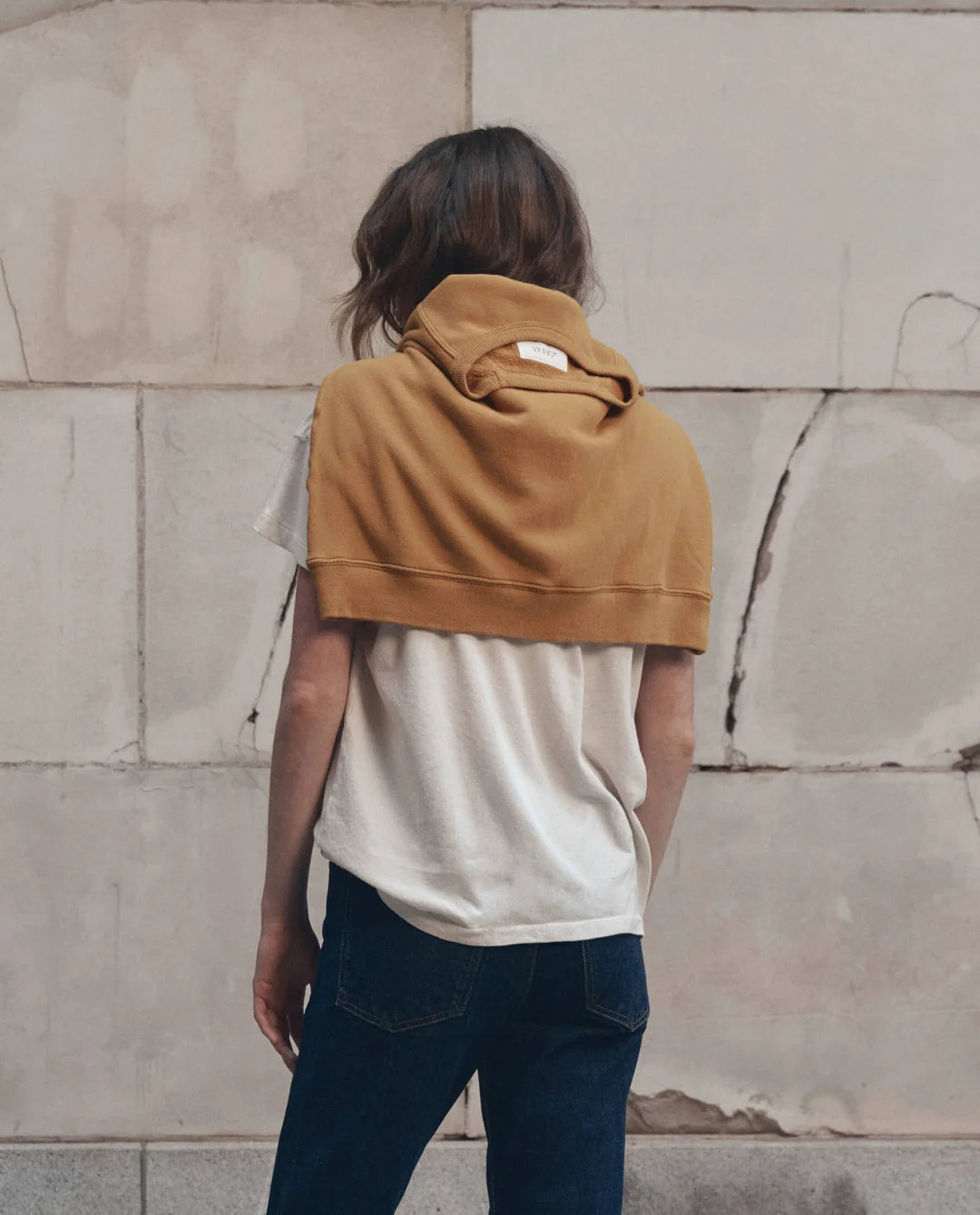 The GREAT. The Boxy Crew with Growling Panther Graphic — Washed White