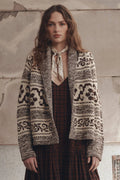 The Great. The Nordic Flower Lodge Cardigan — Marled Chestnut