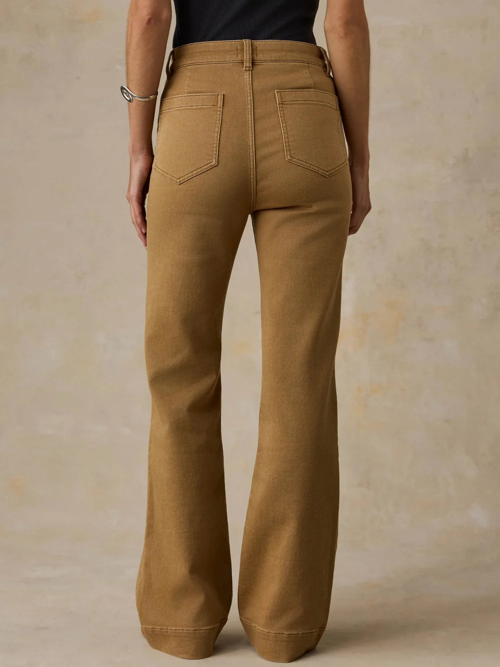 FAHERTY STRETCH TERRY PATCH POCKET PANT — ELK BROWN