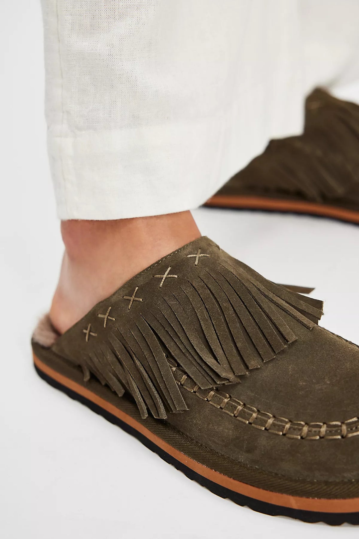 Free People Fallon Fringe Mules