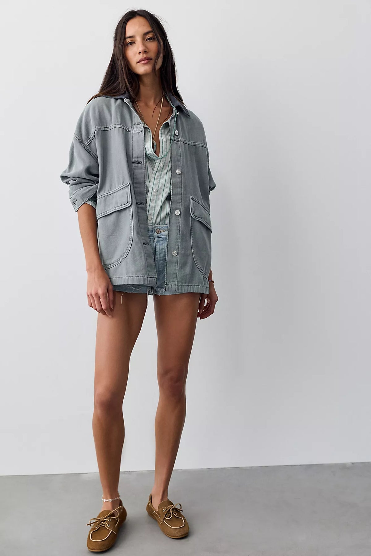 We The Free Lemon Denim Jacket — Steel Sea