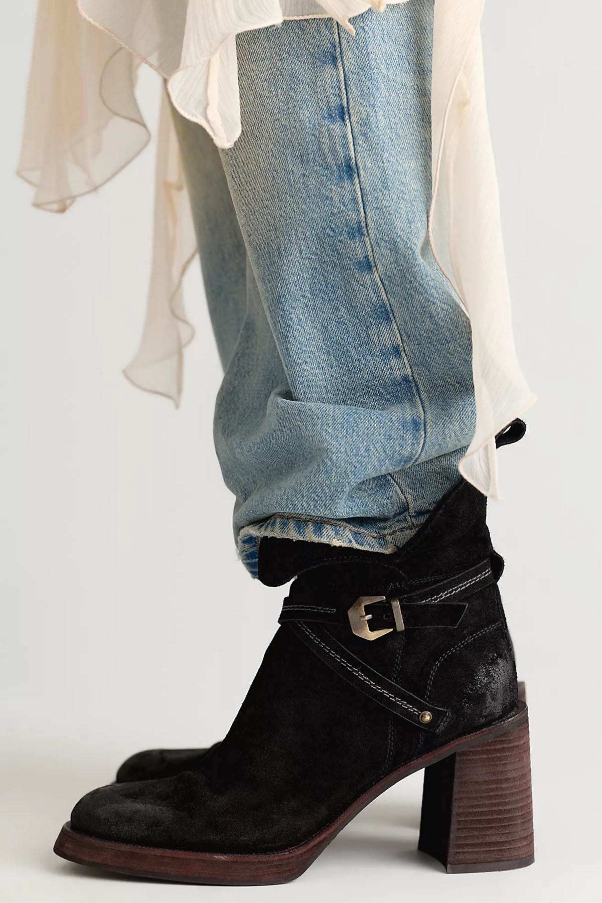 Free People Landry Platform Boots — Black