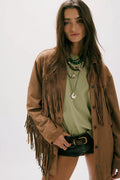 Free People We The Free Fringe Out Vegan Suede Jacket
