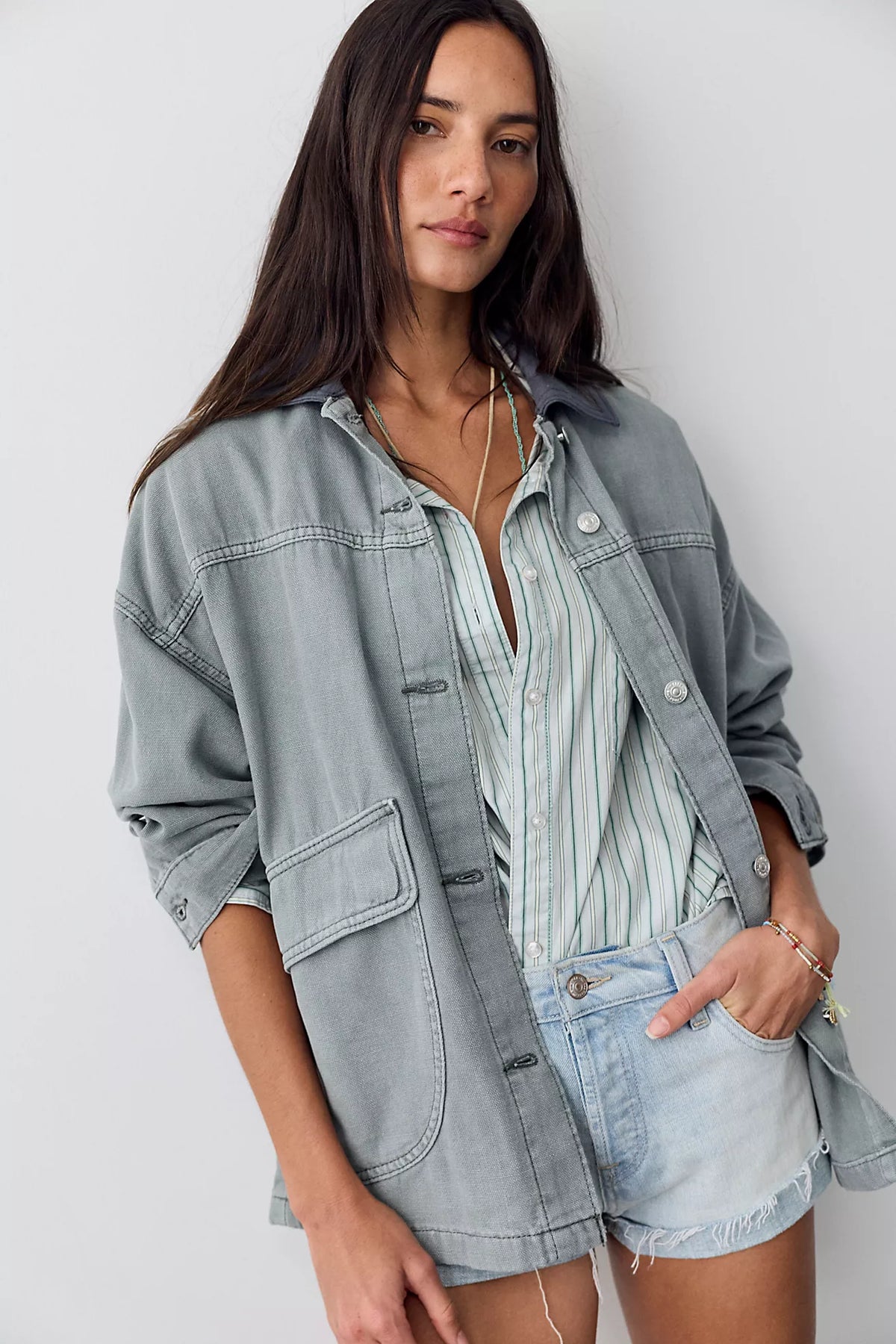 We The Free Lemon Denim Jacket — Steel Sea