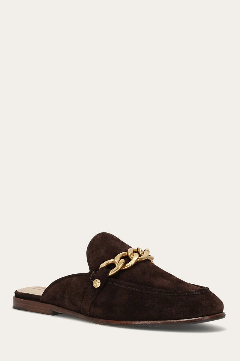 FRYE FAITH CHAIN MULE — CHOCOLATE