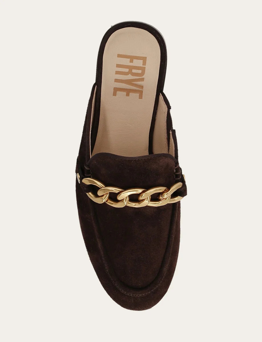 FRYE FAITH CHAIN MULE — CHOCOLATE