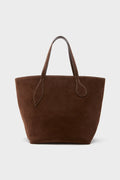 Liffner Large Sprout Tote – Dark Brown Suede
