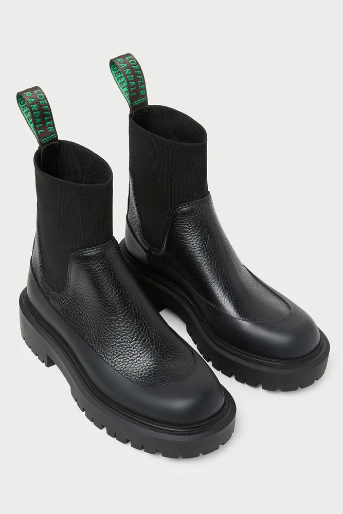 Loeffler Randall Suri Black Leather Lug Boot