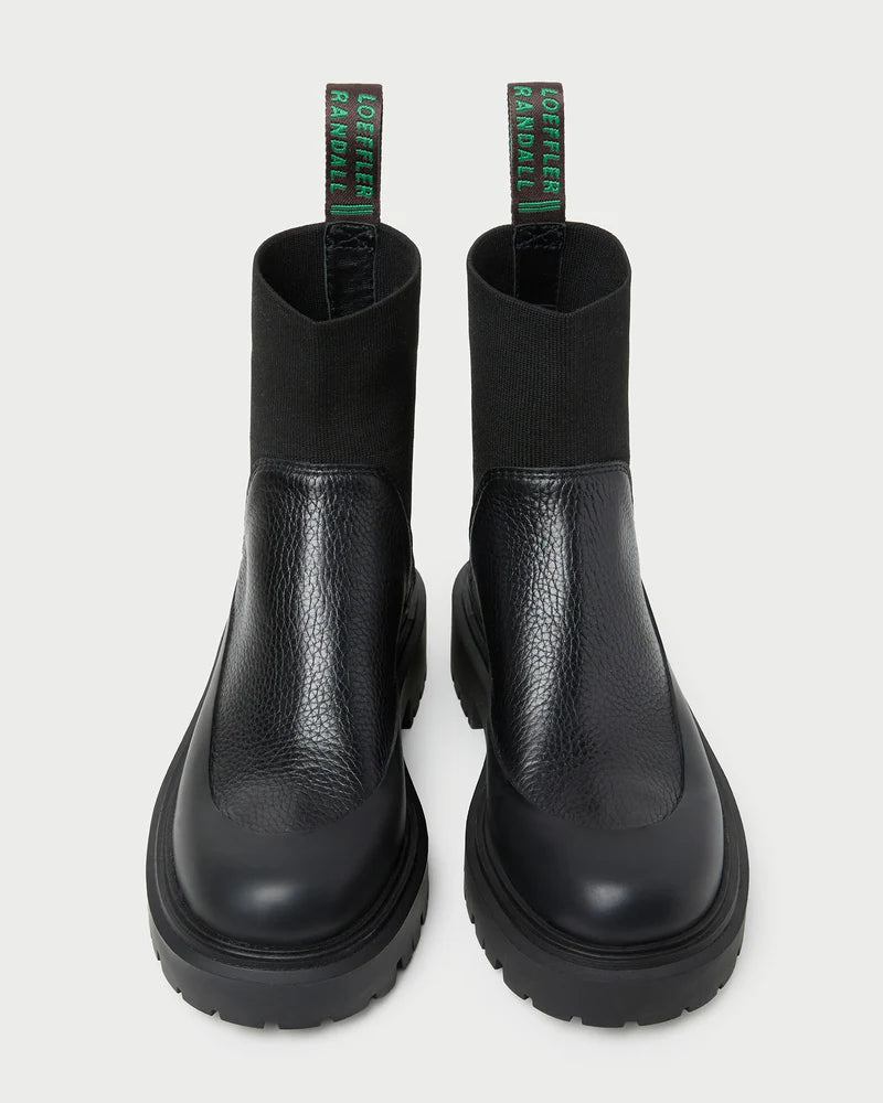 Loeffler Randall Suri Black Leather Lug Boot