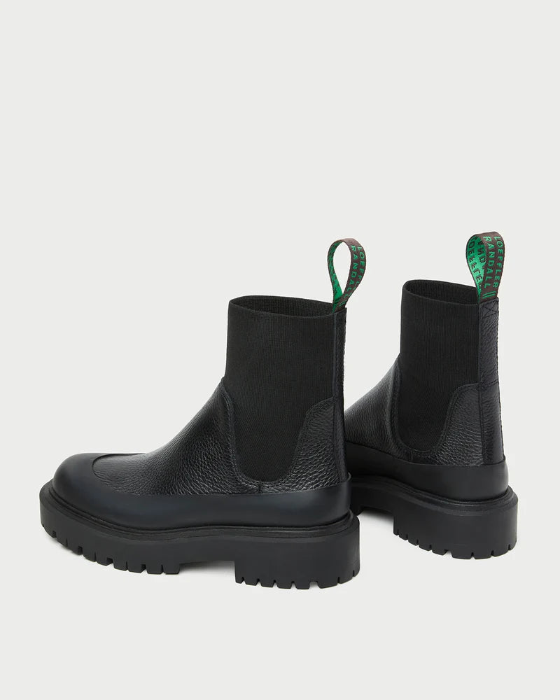 Loeffler Randall Suri Black Leather Lug Boot
